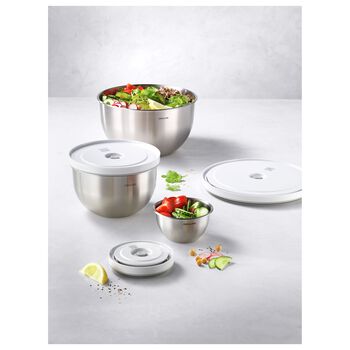 Vacuum bowl set S/M/L / 6-par&ccedil;a, paslanmaz &ccedil;elik, G&uuml;m&uuml;ş Beyazı,,large 7