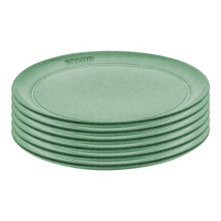 Set di piatti, 6-pz. / 22 cm, salvia, Ceramica, large 1