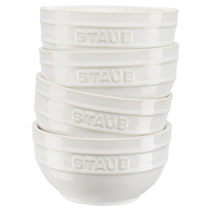 Ceramique, Schüssel Set 12 cm / 4-tlg, Elfenbein-Weiß, Keramik, large 1