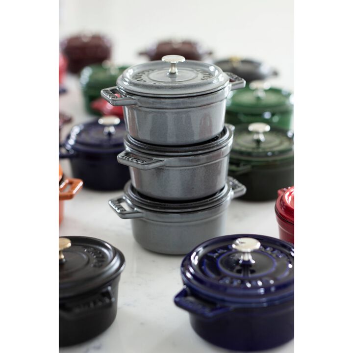 La Cocotte, Gryta 14 cm / 800 ml, Rund, Grafitgrå, Gjutjärn, large 2