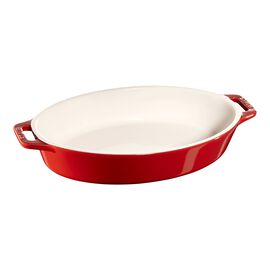Auflaufform 23 cm, oval, Kirsch-Rot, Keramik