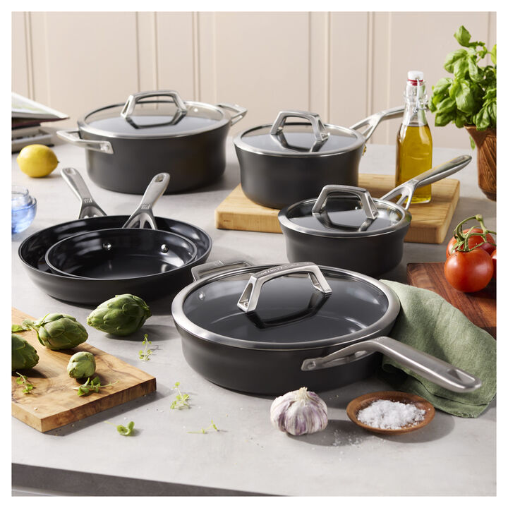 Motion Ceramic, 10-pc, Hard Anodized Ceramic Nonstick Cookware Set Ceramic Coating, large 2
