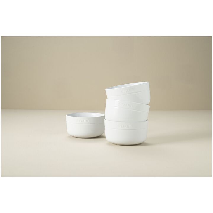 Dining Line, 4 Piece ceramic Bowl set, white, large 3