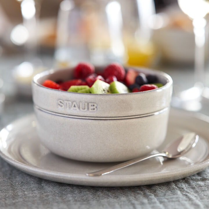 Dining Line, Schüsselset, 2-tlg. / 12 cm, Weisser Trüffel, Keramik, large 2