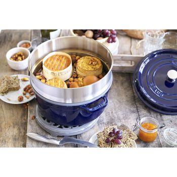 D&ouml;k&uuml;m Tencere Buharlı Pişirici ile | Koyu Mavi | 26 cm | 5,25 l | yuvarlak,,large 5