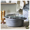 Cast Iron, 4 qt, Round, Glass Lid Dutch Oven, Graphite Grey, small 6
