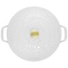 La Cocotte, 4.8 l cast iron round Essential French Oven with Snake Lid, pure-white, small 4