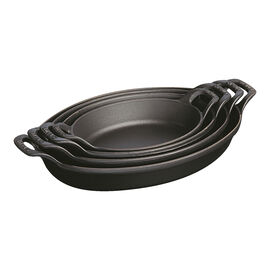 Plat à four 32 cm, Oval, Noir