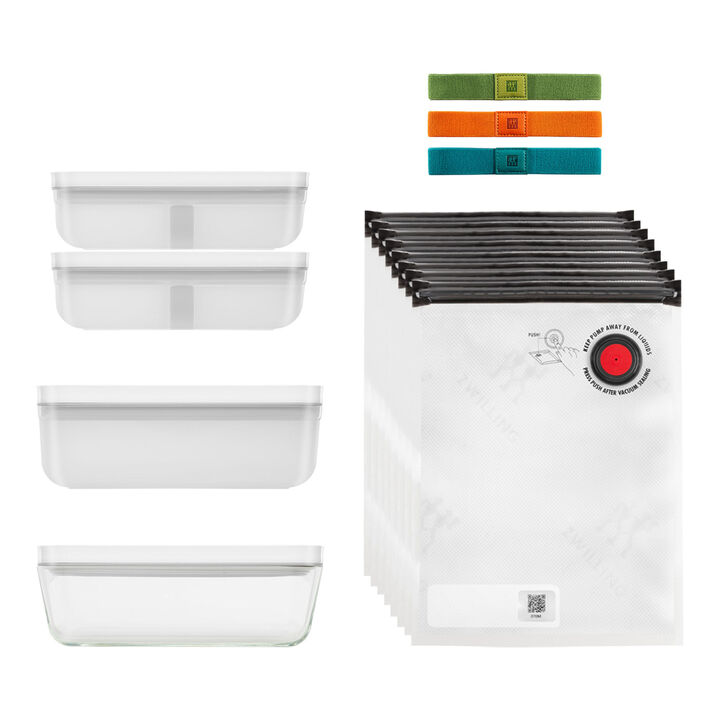 Fresh & Save, Set sottovuoto per il frigo con accessori, 17-pz. / M/L, colori misti, Plastica / Vetro, large 1