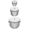 Fresh & Save BOWLS, Set di ciotole sottovuoto S/M/L / 6-pz., acciaio inox, bianco-acciaio, small 2
