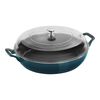 Cast Iron, 3.5 qt, Saute Pan With Glass Lid, La Mer - Factory Second, small 1