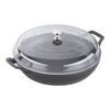 Cast Iron, 3.5 qt, Braiser With Glass Lid, Matte Black, small 1