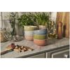 Ceramique, 14 cm / 6 Piece ceramic Macaron large bowl set, mixed Colours, small 8