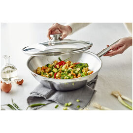 Wok avec couvercle en verre 30 cm
