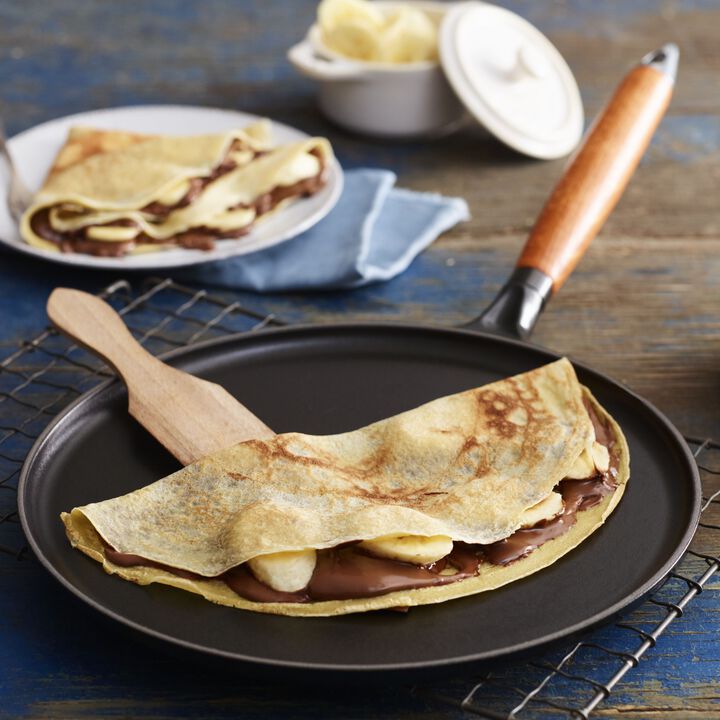 Cast Iron, Crepe Pan with Spreader and Spatula, Matte Black, large 3