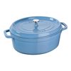 Cast Iron, 5.75 qt, Oval, Dutch Oven, French Blue - Factory Second, small 1