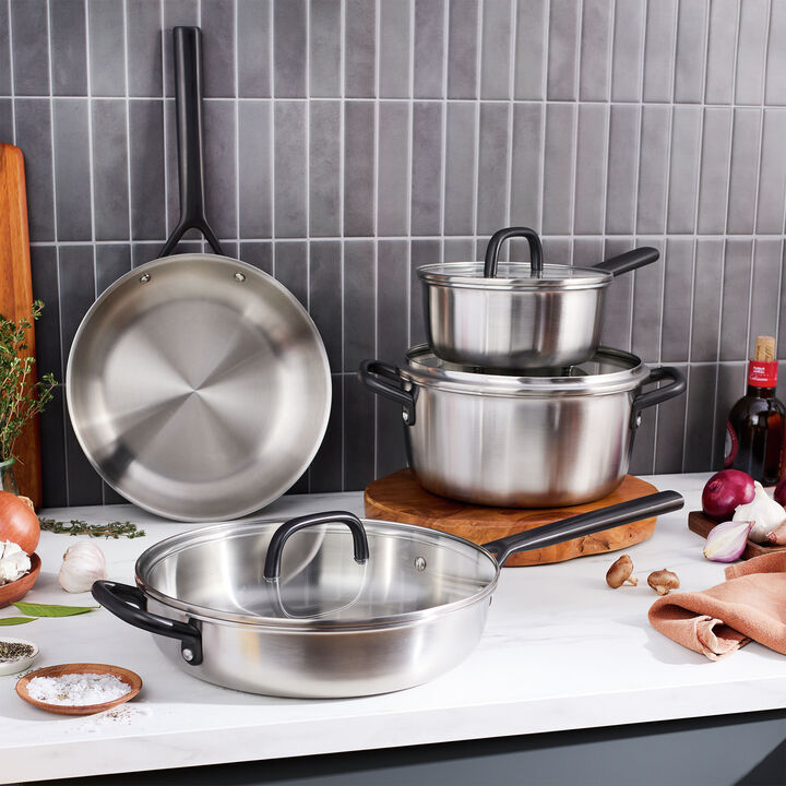 Milano Stainless Steel, 7-pc, Stainless Steel, Cookware Set, large 2