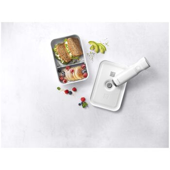 Vakumlu Yemek Taşıma Kabı, L D&uuml;z, Plastik, Beyaz-Gri,,large 6