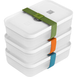 Set boîtes sous-vide & pompe, 7-pcs. /L flat, semi transparent-gris / blanc, Plastique
