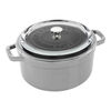 Cast Iron, 4 qt, Round, Glass Lid Dutch Oven, Graphite Grey, small 1