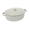 Cast Iron, 6.25 qt, Wide Oval Dutch Oven, White Truffle, small 1