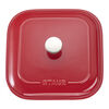 Stoneware, 9-inch, Square, Covered Baking Dish, Cherry, small 5