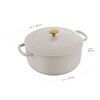 Bellamonte, Cocotte rotonda - 28 cm, avorio, small 11