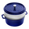 La Cocotte, Cocotte con cestello a vapore rotonda - 26 cm, blu scuro, small 1