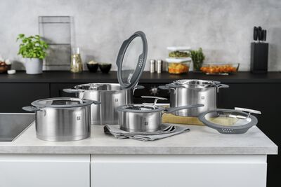 Pot set, 5-pcs, Stainless steel