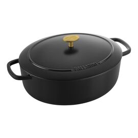 Cocotte 29 cm, oval, Schwarz, Gusseisen