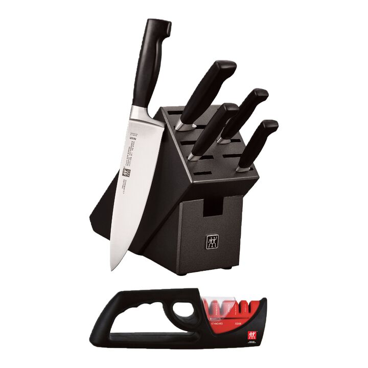 FOUR STAR, 7 Piece, Knife block set, black, large 1