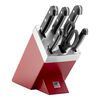 Gourmet, 7-tlg, Selbstsch&auml;rfender Messerblock, Rot, small 1