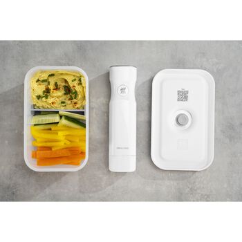 Vakumlu Yemek Taşıma Kabı, M, Plastik, yarı şeffaf-Gri,,large 8