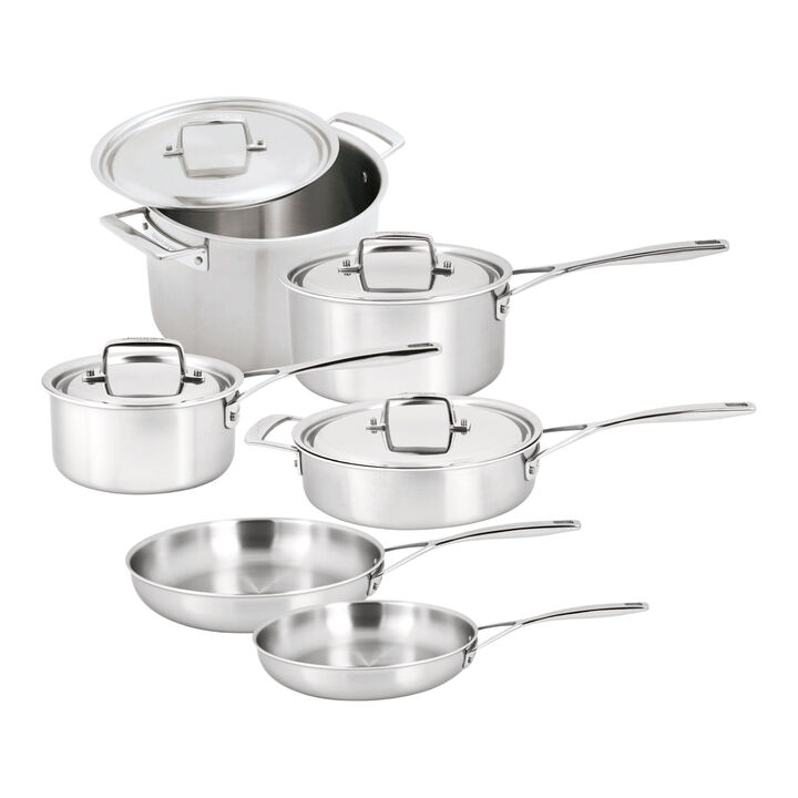Essential 5, 10-pc, 18/10 Stainless Steel, Pots And Pans Set, large 1