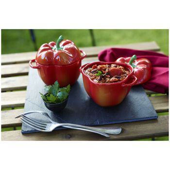 Ceramic Cocotte | Portakal Kırmızısı | 11 cm | 450 ml | Kırmızı Biber,,large 8