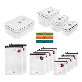 Set per sottovuoto con contenitori, sacchetti e accessori, 17-pz. / S/M/L, colori misti, Plastica