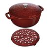 La Cocotte, Essential French Oven with lily lid and trivet 2 Piece, cast iron, small 1