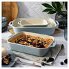 Stoneware, 3-pc, Rectangular Baking Dish Set, Light Blue, small 2