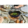 Specialities, 30 cm Cast iron Wok with glass lid dark-blue, small 6