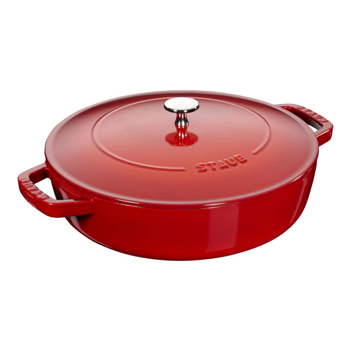 Braisers, 3.7 l cast iron round Saute pan Chistera, cherry, large 1