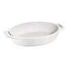Ceramique, 400 ml ceramic oval baking dish, white, small 1