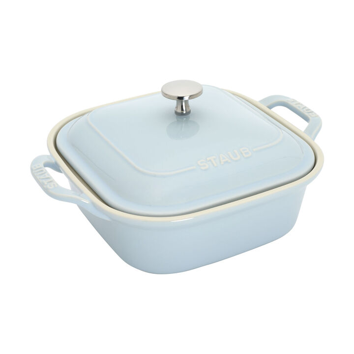 Stoneware, 4-pc, Macaron Mixed Baking Dish Set, Light Blue, large 3