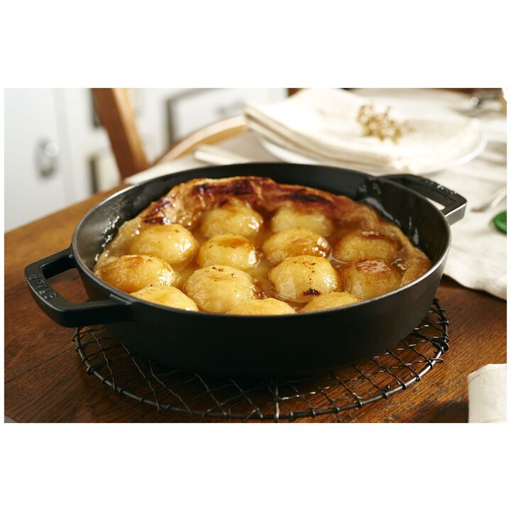 Pans, Poêle avec 2 poignées 26 cm, Noir, large 3