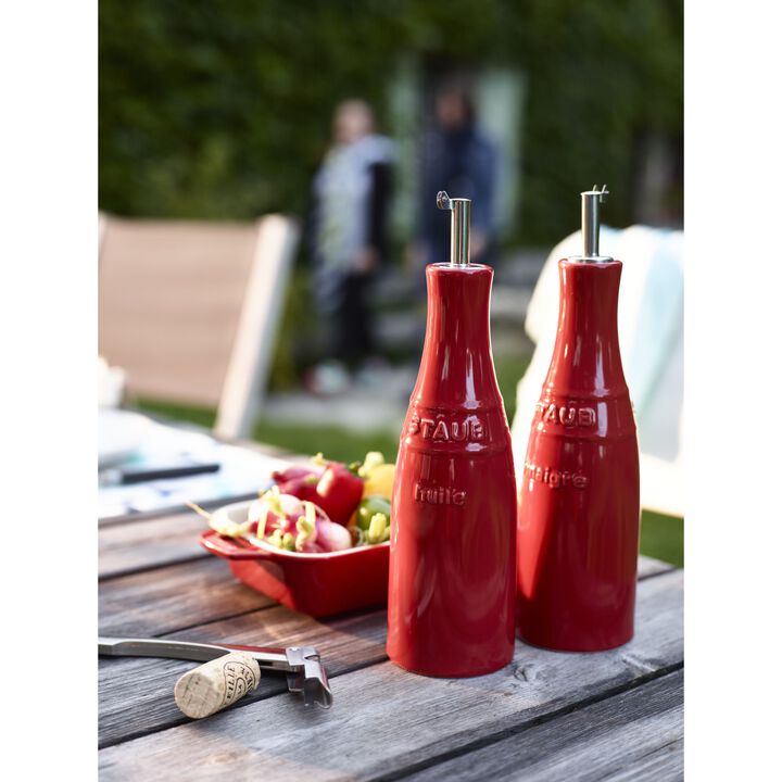 Ceramique, Olja & vinäger set 20 cm, Ceramic, Körsbär, large 3