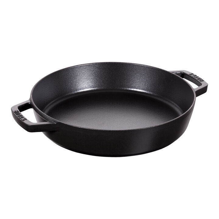 Pans, Poêle avec 2 poignées 26 cm, Noir, large 1
