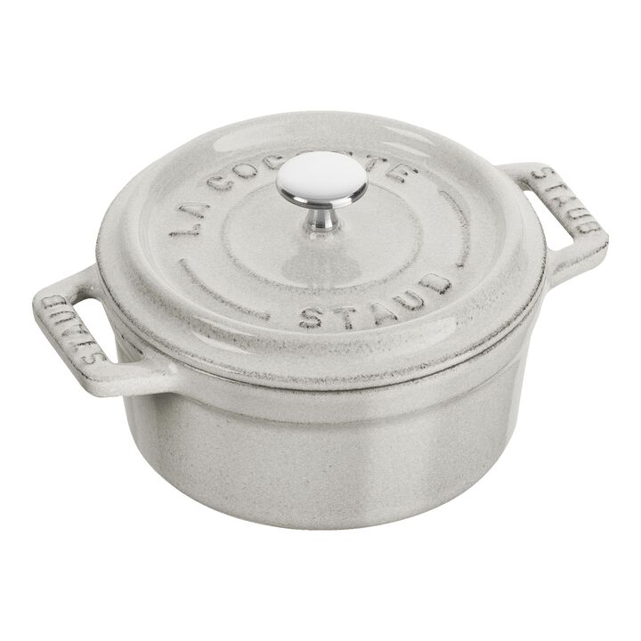 Cast Iron, 0.25 qt, Mini Round Dutch Oven, White Truffle, large 1