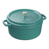 Cast Iron, 5.5 qt, Round, Dutch Oven, Turquoise, small 1