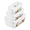 3 PIECE VACUUM LUNCH BOX SET, PLASTIC, WHITE-GREY, small 1