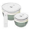 Set de bols avec pompe et couvercles sous vide, 5-pcs. /M/L/ 18/24&nbsp;cm, eucalyptus, C&eacute;ramique, small 1