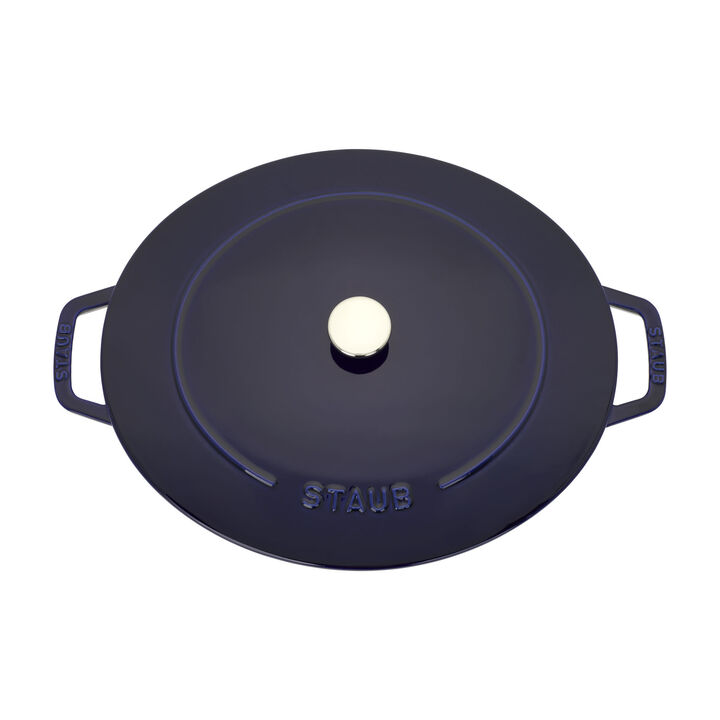 Cast Iron, 6.25 qt, Wide Oval Dutch Oven, Dark Blue, large 4